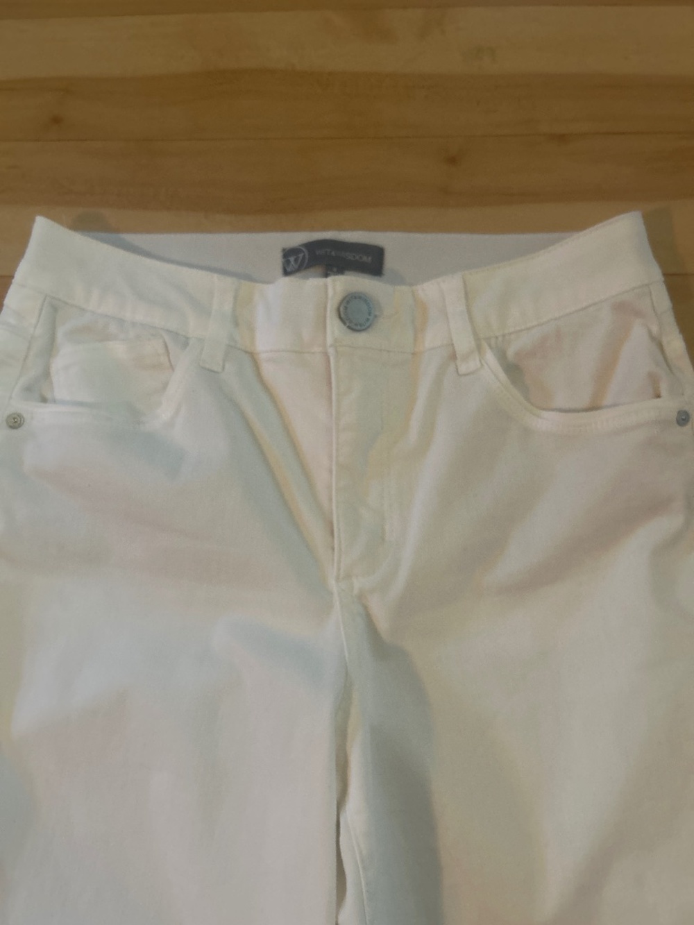 NWOT Wit & Wisdom Bennett High Waist Barely Bootcut White Denim Jean SIZE 8 - Picture 2 of 6